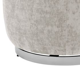 Elegant Swirl Swivel Accent Chair // Gray and Chrome
