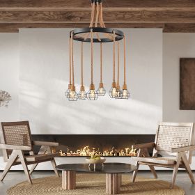 Steel and Ropes 8 Light Chandelier