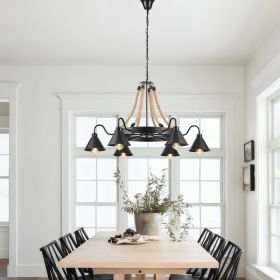 Steel and Ropes 6 Light Chandelier