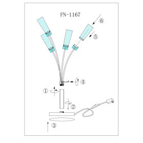 Blooming in Acrylic 5 Light Table Lamp // Chrome