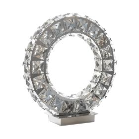 Round Crystal Extravaganza 11" Table Lamp