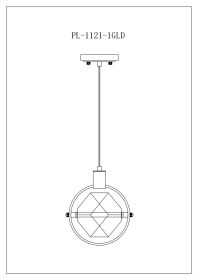 Hollywood Cube 1 Light Pendant // Gold