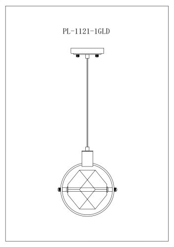 Hollywood Cube 1 Light Pendant // Gold