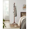 Sturdy Solid Wood Coat Rack in White Finish with 8 Hooks