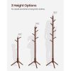 Sturdy Solid Wood Coat Rack in White Finish with 8 Hooks