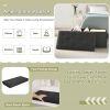 30-in Black Linen Upholstered Bedroom Living Room Entryway Storage Bench Ottoman