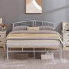 Twin size White Metal Platform Bed Frame with Arched Headboard