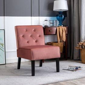 Reese 53" 2Piece Living Room Armless Button Tufted Pattern Accent Chair with Velvet Fabric and Premium High Density Foam Cushion, Rose
