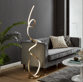 Amsterdam LED 63-Inch Floor Lamp - Dimmable (Color: Sandy Gold)