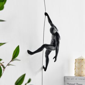 Climbing Couple Set of Two Wall Sculptures (Color: Matte Black & Gold)