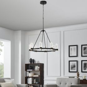 Victory 8 Light Chandelier (Color: Matte Black)