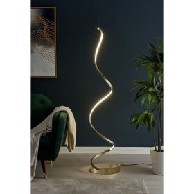 Modern Spiral LED 61" Floor Lamp // Dimmable Led Strip (Color: Gold)