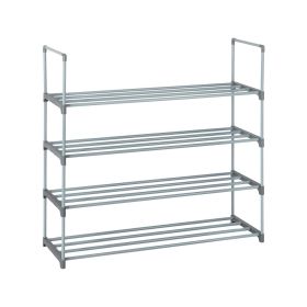 2 Set 4 Tiers Shoe Rack Shoe Tower Shelf Storage Organizer For Bedroom, Entryway, Hallway, and Closet Gray Color (Color: as picture)