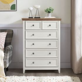 Modern 6 Drawers Dresser 6 Drawers Cabinet,Chest of Drawers Closet Organizers and Storage Clothes Storage Drawers Cabinet for Living Room (Color: as picture)