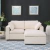 68.5" Loveseat Sofa with Ottoman Modular Sectional Love Seat Couch Small L Shaped Upholstered Couch for Living Room Apartment Small Space