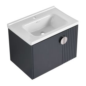 28 Inch Bathroom Vanity with Ceramic Sink, For Small Bathroom, Bathroom Vanity with Soft Close Door (Color: as Pic)