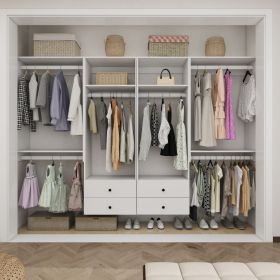Closet Organizer System,Wall Mounted Closet Storage with  Drawers and Shelves Closet Storage for Bedroom,White (size: A2A2B3B3)