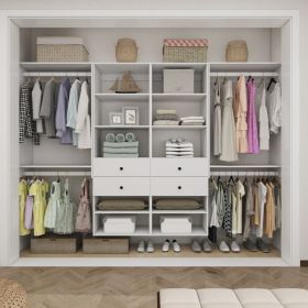Closet Organizer System,Wall Mounted Closet Storage with  Drawers and Shelves Closet Storage for Bedroom,White (size: A3A3B3B3)