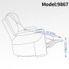 Up to 350 LBS Chenille Power Lift Recliner Chair, Heavy Duty Motion Mechanism with 8-Point Vibration Massage and Lumbar Heating, USB and Type-C Ports