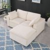 68.5" Loveseat Sofa with Ottoman Modular Sectional Love Seat Couch Small L Shaped Upholstered Couch for Living Room Apartment Small Space