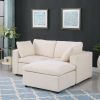 68.5" Loveseat Sofa with Ottoman Modular Sectional Love Seat Couch Small L Shaped Upholstered Couch for Living Room Apartment Small Space