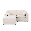 68.5" Loveseat Sofa with Ottoman Modular Sectional Love Seat Couch Small L Shaped Upholstered Couch for Living Room Apartment Small Space