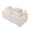 68.5" Loveseat Sofa with Ottoman Modular Sectional Love Seat Couch Small L Shaped Upholstered Couch for Living Room Apartment Small Space