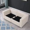 68.5" Loveseat Sofa with Ottoman Modular Sectional Love Seat Couch Small L Shaped Upholstered Couch for Living Room Apartment Small Space