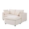 68.5" Loveseat Sofa with Ottoman Modular Sectional Love Seat Couch Small L Shaped Upholstered Couch for Living Room Apartment Small Space