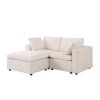 68.5" Loveseat Sofa with Ottoman Modular Sectional Love Seat Couch Small L Shaped Upholstered Couch for Living Room Apartment Small Space