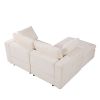 68.5" Loveseat Sofa with Ottoman Modular Sectional Love Seat Couch Small L Shaped Upholstered Couch for Living Room Apartment Small Space