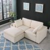 68.5" Loveseat Sofa with Ottoman Modular Sectional Love Seat Couch Small L Shaped Upholstered Couch for Living Room Apartment Small Space