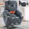 Up to 350 LBS Chenille Power Lift Recliner Chair, Heavy Duty Motion Mechanism with 8-Point Vibration Massage and Lumbar Heating, USB and Type-C Ports