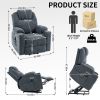 Up to 350 LBS Chenille Power Lift Recliner Chair, Heavy Duty Motion Mechanism with 8-Point Vibration Massage and Lumbar Heating, USB and Type-C Ports
