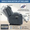 Up to 350 LBS Chenille Power Lift Recliner Chair, Heavy Duty Motion Mechanism with 8-Point Vibration Massage and Lumbar Heating, USB and Type-C Ports